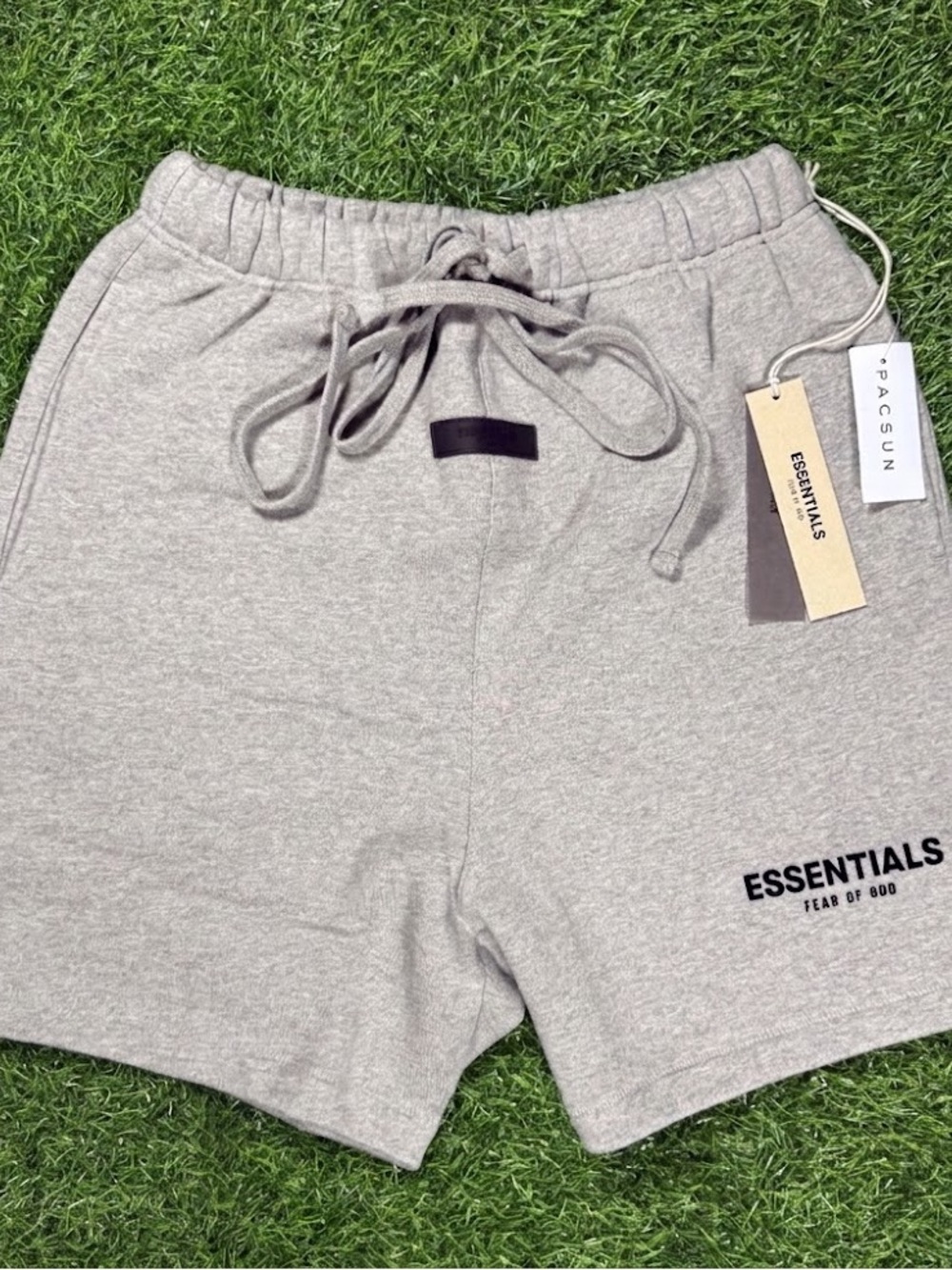 ESSENTIALS Light Grey Men’s Athletic Drawstring Shorts